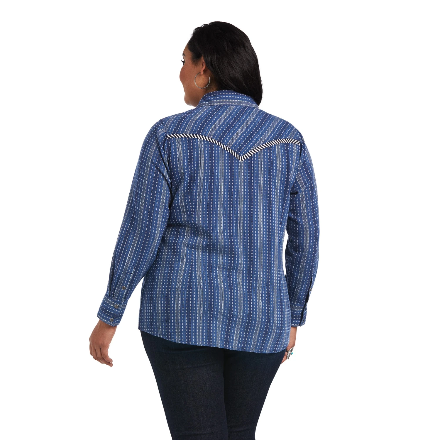 Ariat® Ladies REAL™ Darling Chambray Dobby Shirt 10040625 Ariat® Ladies REAL™ Darling Chambray Dobby Shirt 10040625 -Ariat Shop S22 WMS WEST 10040625 back plus