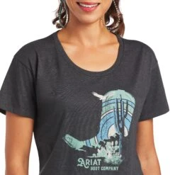 Ariat® Ladies Soaring Boot Charcoal Heather Graphic T-shirt 10040963 -Ariat Shop S22 WMS WEST 10040963 detail01