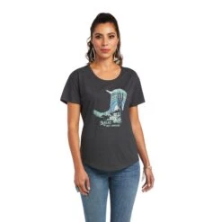 AriatĀ® Ladies Soaring Boot Charcoal Heather Graphic T-shirt 10040963