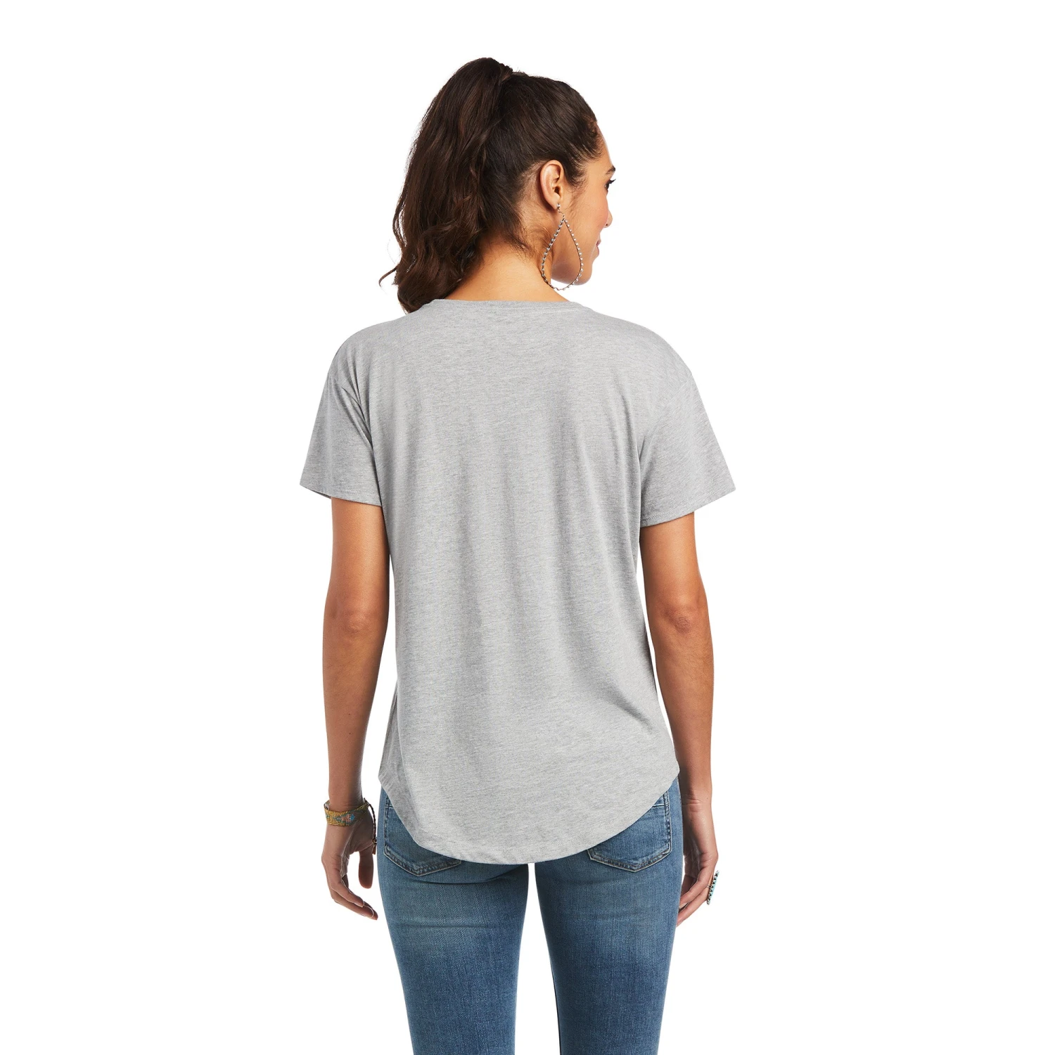 Ariat® Ladies Bandana Logo Heather Grey Graphic T-shirt 10040966 Ariat® Ladies Bandana Logo Heather Grey Graphic T-shirt 10040966 -Ariat Shop S22 WMS WEST 10040966 back