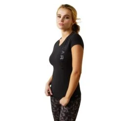 Ariat® Ladies Vertical Logo Black T-Shirt 10043380