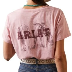 Ariat® Ladies R.E.A.L™ Grazin Graphic Coral Blush T-Shirt 10043410 3 Ariat® Ladies R.E.A.L™ Grazin Graphic Coral Blush T-Shirt 10043410 -Ariat Shop S23 WMS WEST 10043410 detail01