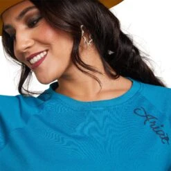 Ariat® Ladies R.E.A.L™ Ropey Shield Mosaic Blue T-Shirt 10043411 -Ariat Shop S23 WMS WEST 10043411 detail01 1