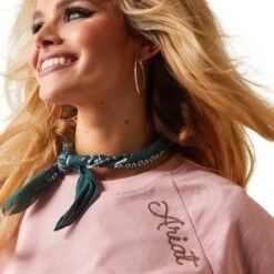 Ariat® Ladies R.E.A.L™ Ropey Shield Coral Blush Pink T-Shirt 10043412 -Ariat Shop S23 WMS WEST 10043412 detail02