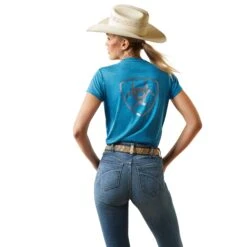 Ariat® Ladies Laguna Logo Baselayer Peacock Blue T-Shirt 10043432