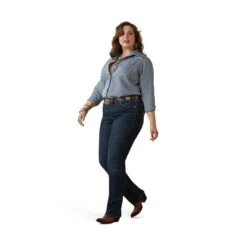 Ariat® Ladies R.E.A.L Billie Jean Embroidered Chambray Shirt 10043451 -Ariat Shop S23 WMS WEST 10043451 full plus