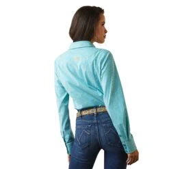 Ariat® Ladies Wrinkle Resist Kirby Susanna Check Stretch Shirt 10043476 -Ariat Shop S23 WMS WEST 10043476 back