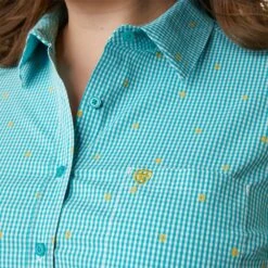 Ariat® Ladies Wrinkle Resist Kirby Susanna Check Stretch Shirt 10043476 -Ariat Shop S23 WMS WEST 10043476 detail02 plus