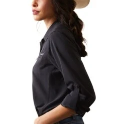 Ariat® Ladies VentTEK™ Stretch Black Button Down Shirt 10043494 -Ariat Shop S23 WMS WEST 10043494 detail02