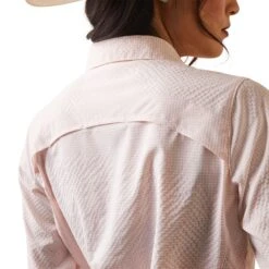 Ariat® Ladies VenTEK™ Coral Blush & White Check Button Shirt 10043497 -Ariat Shop S23 WMS WEST 10043497 detail02
