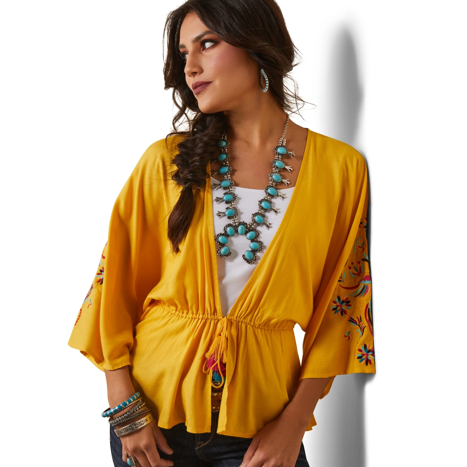 Ariat® Ladies Carmen York Yellow Top 10043667 Ariat® Ladies Carmen York Yellow Top 10043667 -Ariat Shop S23 WMS WEST 10043667 front