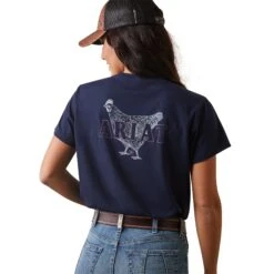 Ariat® Ladies R.E.A.L Mama Hen Navy Eclipse T-Shirt 10043758 -Ariat Shop S23 WMS WEST 10043758 back