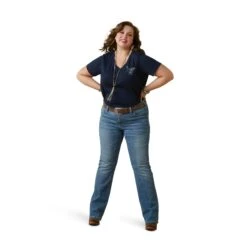 Ariat® Ladies R.E.A.L Mama Hen Navy Eclipse T-Shirt 10043758 -Ariat Shop S23 WMS WEST 10043758 detail04 plus