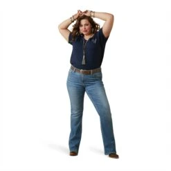 Ariat® Ladies R.E.A.L Mama Hen Navy Eclipse T-Shirt 10043758 -Ariat Shop S23 WMS WEST 10043758 full plus