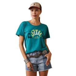 Ariat® Ladies Rainbow Graphic Teal Green T-Shirt 10044608