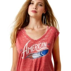 Ariat® Ladies All American Equestrian Red Tank Top 10045003 -Ariat Shop S23 WMS WEST 10045003 detail01