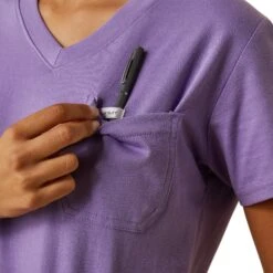 Ariat® Ladies Rebar Cotton Strong™ Paisley Purple T-Shirt 10043575 -Ariat Shop S23 WMS WORK 10043575 detail02