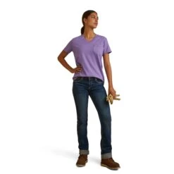 Ariat® Ladies Rebar Cotton Strong™ Paisley Purple T-Shirt 10043575 -Ariat Shop S23 WMS WORK 10043575 full