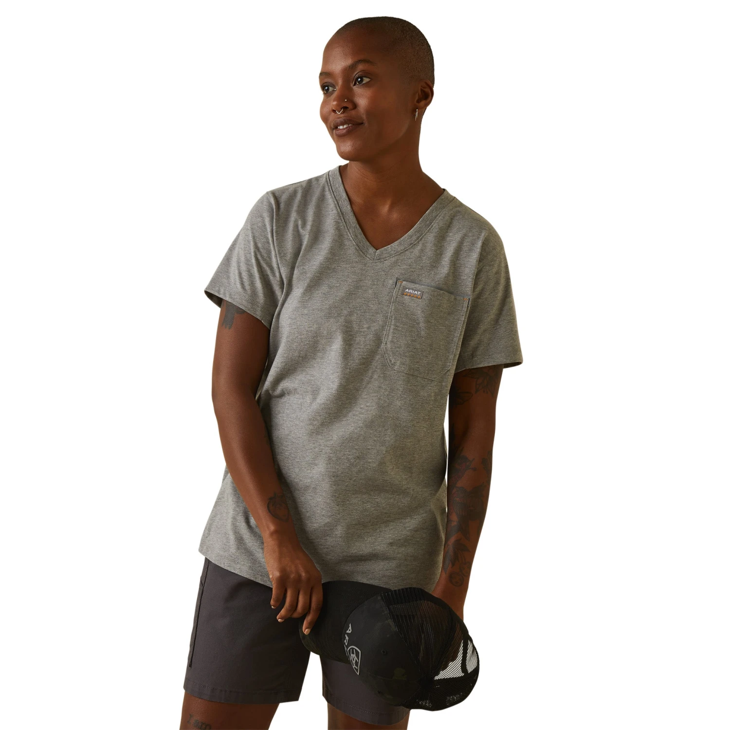 Ariat Ladies Rebar Workman Heather Grey T-Shirt 10043842 Ariat Ladies Rebar Workman Heather Grey T-Shirt 10043842 -Ariat Shop S23 WMS WORK 10043842 front