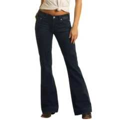 Rock & Roll Cowgirl Mid Rise Extra Stretch Dark Wash Jeans W8M4164 -Ariat Shop W8M4164 min